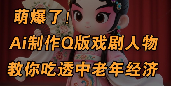 用Ai制作Q版戏剧人物，手把手教你吃透中老年经济，5分钟一个成品，多渠道变现-网创先锋