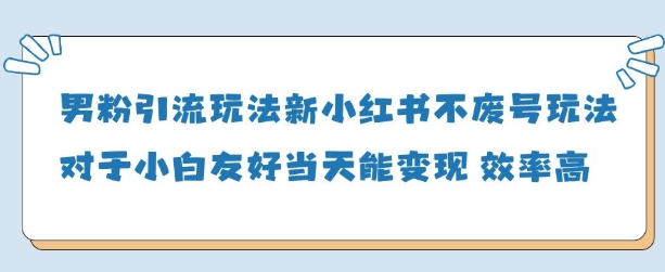 男粉引流玩法(新)，玩法友好做的好当天就能变现-网创先锋