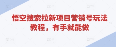 悟空搜索拉新项目营销号玩法教程，有手就能做-网创先锋