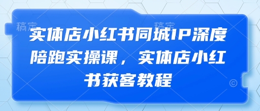 实体店小红书同城IP深度陪跑实操课，实体店小红书获客教程-网创先锋