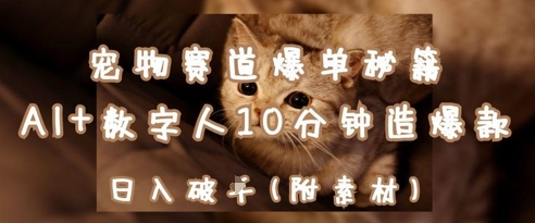 宠物赛道爆单秘籍：AI+数字人10分钟造爆款，日入1k-网创先锋