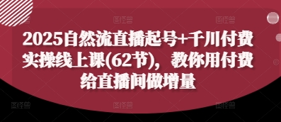 2025自然流直播起号+千川付费实操线上课(62节)，教你用付费给直播间做增量-网创先锋