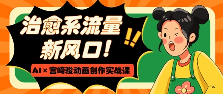 治愈系流量新风口，AI+宫崎骏动画创作实战课，从0到1打造爆款视频-网创先锋