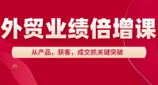 外贸业绩倍增课，从产品，获客，成交抓关键突破-网创先锋