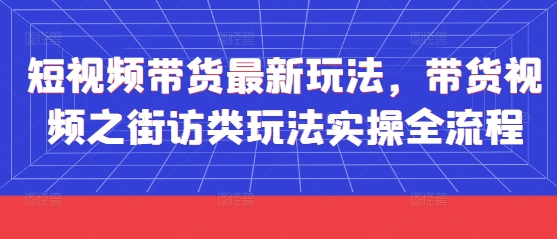 短视频带货最新玩法，带货视频之街访类玩法实操全流程-网创先锋