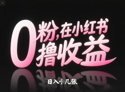 0粉在小红书撸收益，日入几张-网创先锋