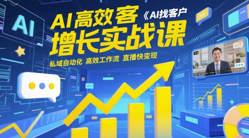 AI高效获客增长实战课，​AI找客户 私域自动化 高效工作流 直播快变现-网创先锋