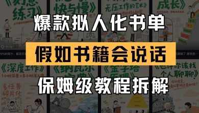 最新爆款拟人化书单玩法，假如书籍会说话，保姆级教程-网创先锋