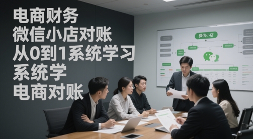 电商财务微信小店对账，从0到1系统学习电商对账-网创先锋