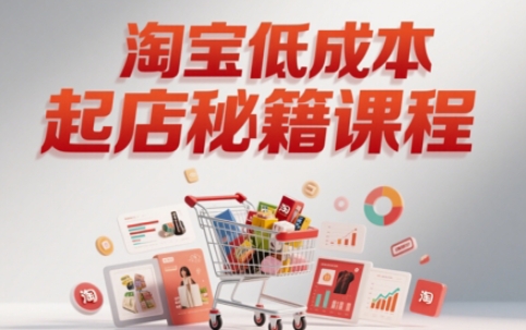 淘宝低成本起店系统课，助你快速起店，实现弯道超车-网创先锋