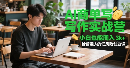 AI商单写作实战营，小白也能周入3k+，给普通人的低风险创业课-网创先锋
