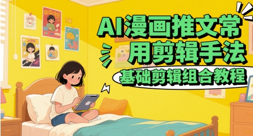 AI漫画推文常用剪辑手法，基础剪辑组合教程-网创先锋