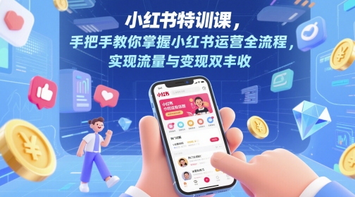 小红书特训课，手把手教你掌握小红书运营全流程，实现流量与变现双丰收-网创先锋