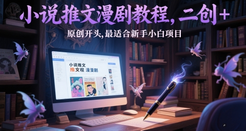 小说推文漫剧教程，二创+原创开头，最适合新手小白项目-网创先锋