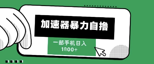 205新风口，加速器暴力自撸，单机日入1k+【揭秘】-网创先锋