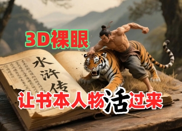 书本人物裸眼3D视频，新的玩法，流量超猛，保姆级教程-网创先锋