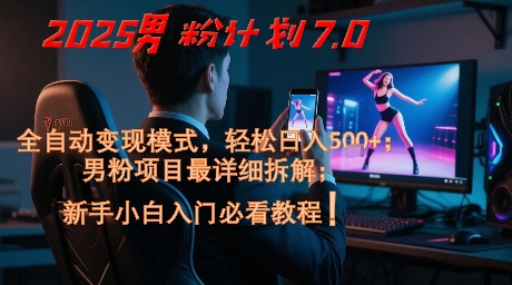 2025男粉计划7.0，全自动变现模式，轻松日入5张+，新手小白必看课程-网创先锋