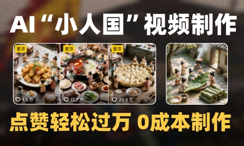 爆款1000W+播放微缩景观迷你小人国AI视频0成本制作全流程教学-网创先锋