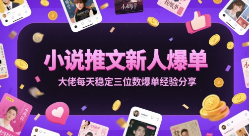 小说推文新人爆单大佬每天稳定三位数爆单经验分享-网创先锋