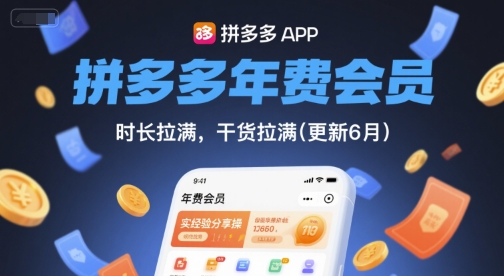 拼多多年费会员，实经验分享操，时长拉满，干货拉满(更新6月)-网创先锋