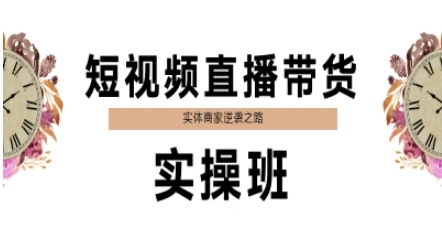 短视频直播带货实操班，实体商家逆袭之路-网创先锋