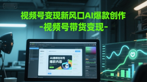 视频号变现新风口AI爆款创作-视频号带货变现-网创先锋