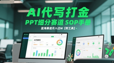 AI代写打金，PPT细分赛道SOP手册，蓝海赛道月入过W【附工具】-网创先锋
