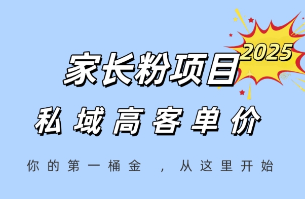 家长粉项目，一个可以长期变现暴利项目，私域高客单价，轻松完成你的人生第一桶金-网创先锋