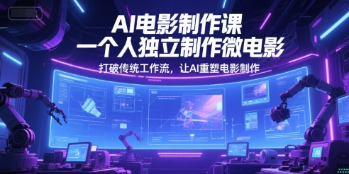 AI电影制作课，一个人独立制作微电影，打破传统工作流，让AI重塑电影制作-网创先锋