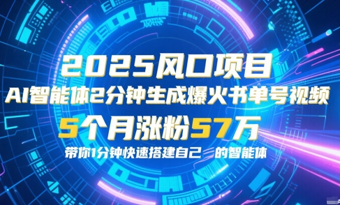 AI智能体2分钟一键生成爆火书单号原创视频，5个月涨粉57w，带你零代码1分钟搭建智能体-网创先锋