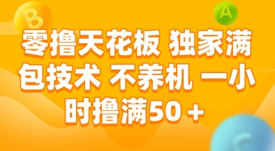 零撸天花板，独家满包技术，不用养机，一小时撸满50+，收益稳定【揭秘】-网创先锋
