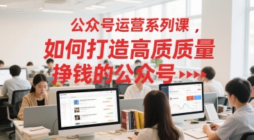 公众号运营系列课，如何打造高质量挣钱的公众号-网创先锋