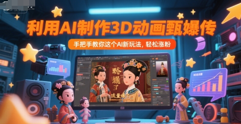 利用AI制作3D动画甄嬛传，流量爆了，手把手教你这个AI新玩法，轻松涨粉-网创先锋