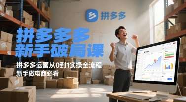 拼多多新手破局课，拼多多运营从0到1实操全流程，新手做电商必看-网创先锋