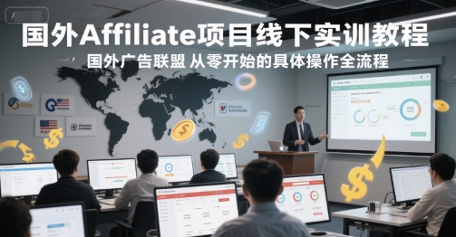 国外Affiliate项目线下实训教程，国外广告联盟从零开始的具体操作全流程-网创先锋