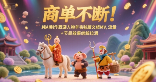 商单不断！纯AI制作西游人物羊毛毡版文旅MV，流量+节目效果统统拉满-网创先锋