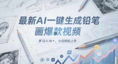 最新AI一键生成铅笔画爆款视频，多平台分发，日 入1k+，小白轻松上手【揭秘】-网创先锋