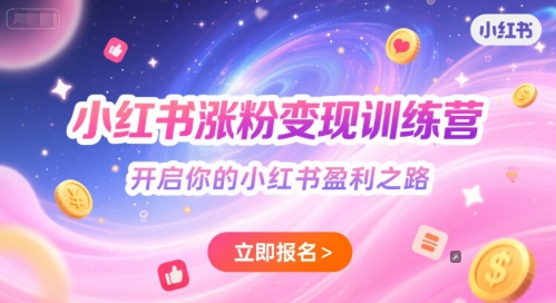 小红书涨粉变现训练营，开启你的小红书盈利之路-网创先锋