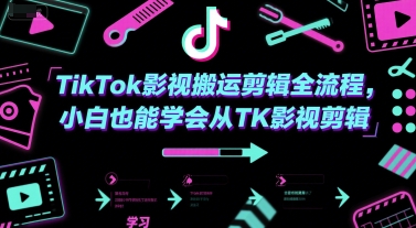 TikTok影视搬运剪辑全流程，小白也能学会从TK影视剪辑-网创先锋