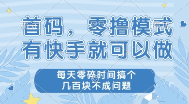 首码零撸项目，有快手就可以做，每天业务时间搞个几张不是问题【揭秘】-网创先锋