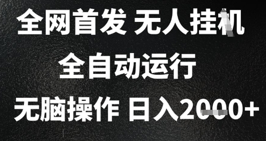 2025首发无人挂G项目，日入2k+，全自动运行，无脑操作，长期稳定 小白可玩【揭秘】-网创先锋