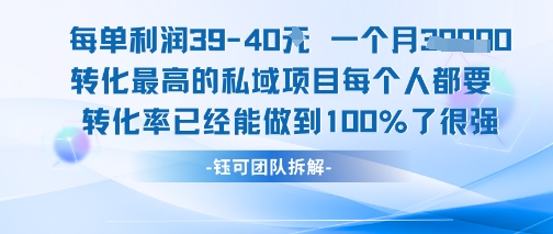 每单利润40一个月7k+转化最高的私域项目，每个人都要的产品转化率已经能做到100%-网创先锋