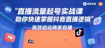 直播流量起号实战课，助你快速掌握抖音直播逻辑，高效启动商家自播-网创先锋