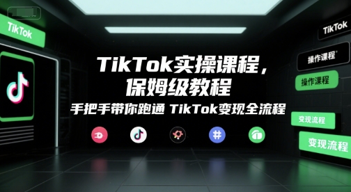 TikTok实操课程，保姆级教程，手把手带你跑通TikTok变现全流程-网创先锋
