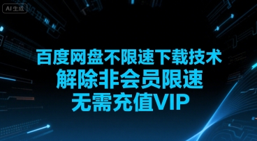 百度网盘不限速下载技术，解除非会员限速，无需充值VIP-网创先锋