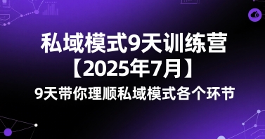 私域模式9天训练营【2025年7月】​9天带你理顺私域模式各个环节-网创先锋