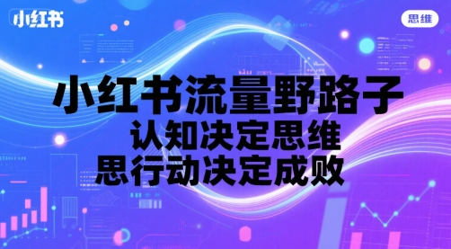 小红书流量野路子，认知决定思维，思维决定行动，行动决定成败-网创先锋