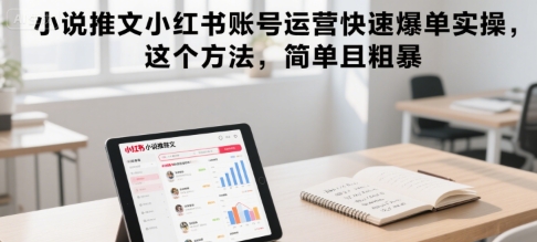 小说推文小红书账号运营快速爆单实操，这个方法，简单且粗暴-网创先锋