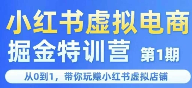 小红书虚拟电商掘金特训营第1期，从0到1，带你玩转小红书虚拟店铺-网创先锋