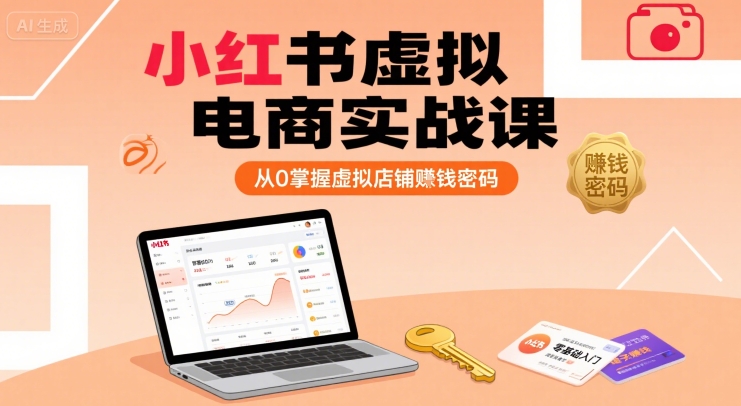小红书虚拟电商实战课，从0掌握虚拟店铺賺钱密码-网创先锋